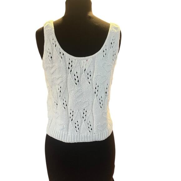 Vtg Heart Twee Crop Knit Sweater Tank Top Size S Coquette Feminine Girlhoodcore - Picture 5 of 8